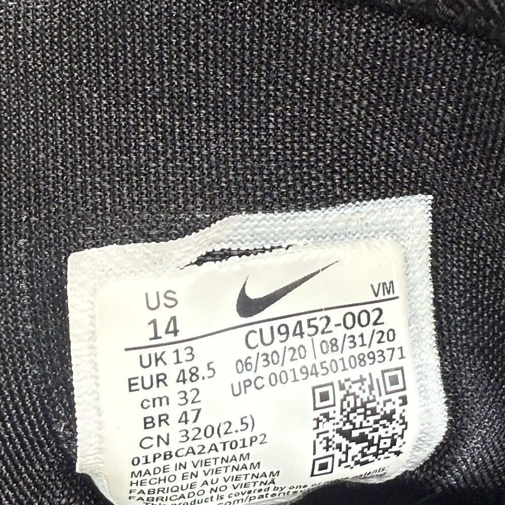 Nike Men's Air Max Infinity 2 triple black athletic sneaker shoes size 14